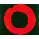 吉原治良「黒地に赤い円」アクリル118.0 × 227.0 cm
