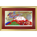 片岡球子「めでたき富士」プラチナ泥+本金箔+リトグラフ