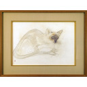 奥村土牛「猫」紙本彩色+素描39.7 × 55.5 cm