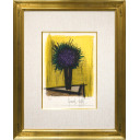ベルナール・ビュッフェ「『植物図鑑：œuvre gravé』より 紫の花束」リトグラフ34.0×27.0cm