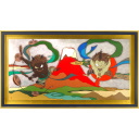 瀧下和之「富嶽風神雷神図」ミクストメディア45.5 × 91.0 cm
