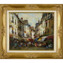 山本彪一「パリの通り」油彩