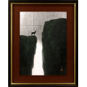 小谷野直己「岩上の鹿図」日本画+日本画50.3 × 41.0 cm