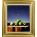 齊藤博之「月と檜の林檎」油彩+油彩10号
