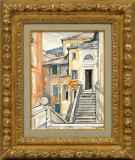 荻須高徳「CAMOGLI.SCALA」水彩31.3 × 23.5 cm