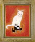 山下まゆみ ボスねこ1 紙本彩色10号 動物画 猫 日本画 原画 絵画 真作保証 山下まゆみ ボスねこ1 紙本彩色10号 動物画 猫 日本画 原画