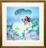 藤城清治「あじさいと少年」シルクスクリーン :: 絵画買取・販売