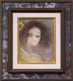 織田 廣喜、緑の帽子、希少画集より、版上サイン入、高級額装 人物作品 :: 絵画買取・販売 - シバヤマ