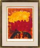 三岸好太郎、【赤い花の静物】、新品高級額 額装付、年代物・希少画集画 三岸好太郎、【赤い花の静物】、新品高級額 額装付、年代物