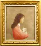 河嶋淳司／チャイルドライオン　複製画額装 河嶋淳司「子ライオン」リトグラフ :: 絵画買取・販売 - シバヤマ