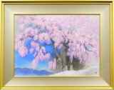 中島千波「枝垂れ夜桜」リトグラフ :: 絵画買取・販売 - シバヤマ