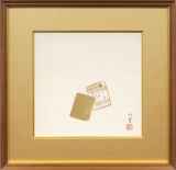 上村松園「かるた」日本画29.4 × 29.8 cm