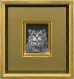 井上覚造　油彩画　セーヌの猫 井上覚造「猫」油彩6号