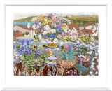 ジョン・ポーウェル 牧場の眺め 25号 絵画  直筆サイン シルクスクリーン ミッシェル・バテュ「タクソンの庭」22/100 シルクスクリーン