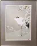 昭和レトロ 上村松篁 丹頂 右 鶴 冬景色 複製画 ポスター 日本画 絵画 美術 値下げ交渉可】上村松篁「丹頂」二曲一隻屏風 複製画 真作保証