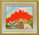 日本画　後藤順一　月光椿　絵画　花　鳥　シマエナガ 花作品（椿・くだものを描いた作品） :: 絵画買取・販売 - シバヤマ