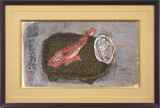 中川一政「海之幸」紙に岩彩34.5 × 61.3 cm