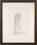 長谷川潔「「横顔」のための下絵」鉛筆デッサン50.0 × 32.5 cm