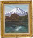 油彩　渡部ひでき　「富士山　F6」 楽天市場】☆楽天ランキング1位受賞作品☆「黄金富士」並木