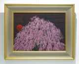 平松礼二「路・桜紅図」日本画