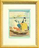 鏑木清方「潮干狩り」日本画 色紙 :: 絵画買取・販売 - シバヤマ