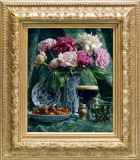 松井敏郎【赤い薔薇と果実】希少画集画、状態良好、新品高級額装付 写実作品 :: 絵画買取・販売 - シバヤマ