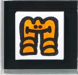 Mr.Doodle「A piece of Doodlings(橙)」アクリル15.2 × 15.2 cm