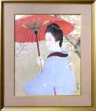 伊東深水「春雨」木版画