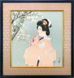 『初衣』伊東深水 リトグラフ 192/350 版画 額装 伊東深水（Shinsui Ito）作品一覧 :: 絵画買取・販売 - シバヤマ