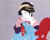 伊東深水「三千歳」木版画
