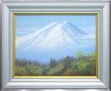 清水規、【桜花富士】、希少画集画より、状態良好、新品高級額装付 清水規「桜花富士」リトグラフ :: 絵画買取・販売 - シバヤマ