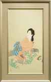 上村松園「若葉」シルクスクリーン :: 絵画買取・販売 - シバヤマ
