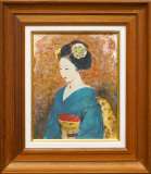 鬼頭鍋三郎「舞妓」油彩3号