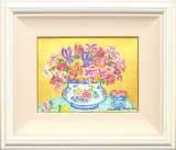 レスリー・セイヤー「Bouquet with Iris」油彩22.9 × 30.5 cm