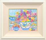 ポール・アイズピリ「ブルーバックの花」リトグラフ :: 絵画買取
