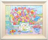 堀林弥「コスモス」油彩 F10号 :: 絵画買取・販売 - シバヤマ