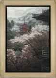 桜と五重塔 鈴木竹柏 桜　風景 リトグラフ　168/175 大和春暁　日本画 春✴︎桜と五重塔 鈴木竹柏 桜 風景 リトグラフ 168/175 大和