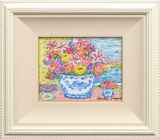 レスリー・セイヤー「Blue Flower Vase」油彩 :: 絵画買取・販売