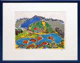片岡球子「風景」リトグラフ39.7×51.0cm