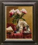 中島千波「ポインセチア」リトグラフ :: 絵画買取・販売 - シバヤマ