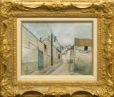 藤田嗣治「村の通り　グレ＝シュル＝ロワン」油彩5号