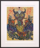 小松美羽「火山の頂上と火の鳥」スクリーンプリント45.0 × 36.6 cm