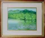 日本画　佐倉功起　緑快　風景画 激安価格の 日本画 佐倉功起 緑快 風景画 絵画 - 絵画