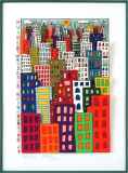 ジェームス・リジィ「Hundertwasser's Neighborhood」3Dシルクスクリーン