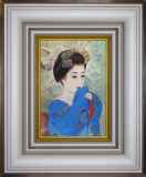 中尾淳 和装女性 日本画 金箔背景 Yahoo!オークション - 【真作】【WISH】中尾淳「舞妓」日本画