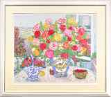 野田 弘志、バラ、希少画集画、新品高級額、額装付、状態良好、油彩 風景 野田 弘志、バラ、希少画集画、新品高級額、額装付、状態良好