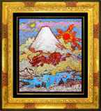 山羽　斌士、晴れゆく朝富士、レゾネ画集の一部、新品額付 朝作品（富士山を描いた作品） :: 絵画買取・販売 - シバヤマ