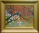 郷倉和子、【厳寒に咲く（紅白梅）】、希少な額装用画集より 花作品（梅を描いた作品） :: 絵画買取・販売 - シバヤマ