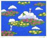 平松礼二「夏雲と池」