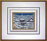 【鈴木 清 水彩画 風景画 】寒月 霧氷の上の冬の夜 雪作品(川・冬を描いた作品) :: 絵画買取・販売 - シバヤマ